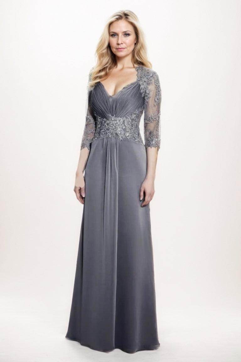 A-Line Maxi Chiffon Mother Of The Bride Dress CM0274 - COCOMELODY